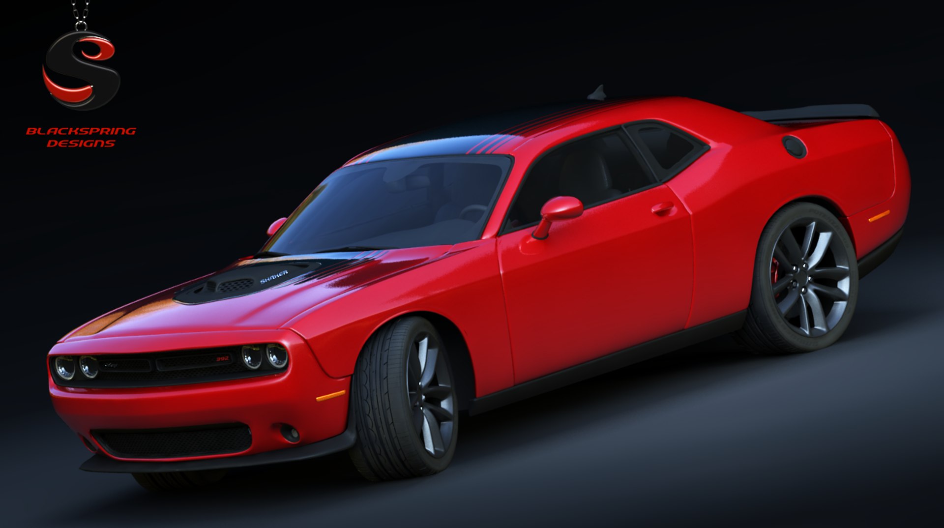 dodge challenger shaker 2015 3d model