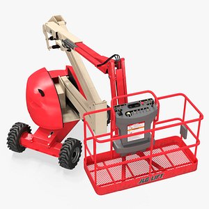 JLG Self-Propelled Boom Lift Red Rigged model