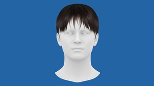 Low Poly Realistic Hair 1 for Games 3D model