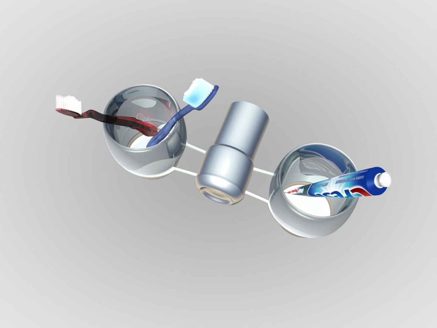 3d Toothbrush Set Model