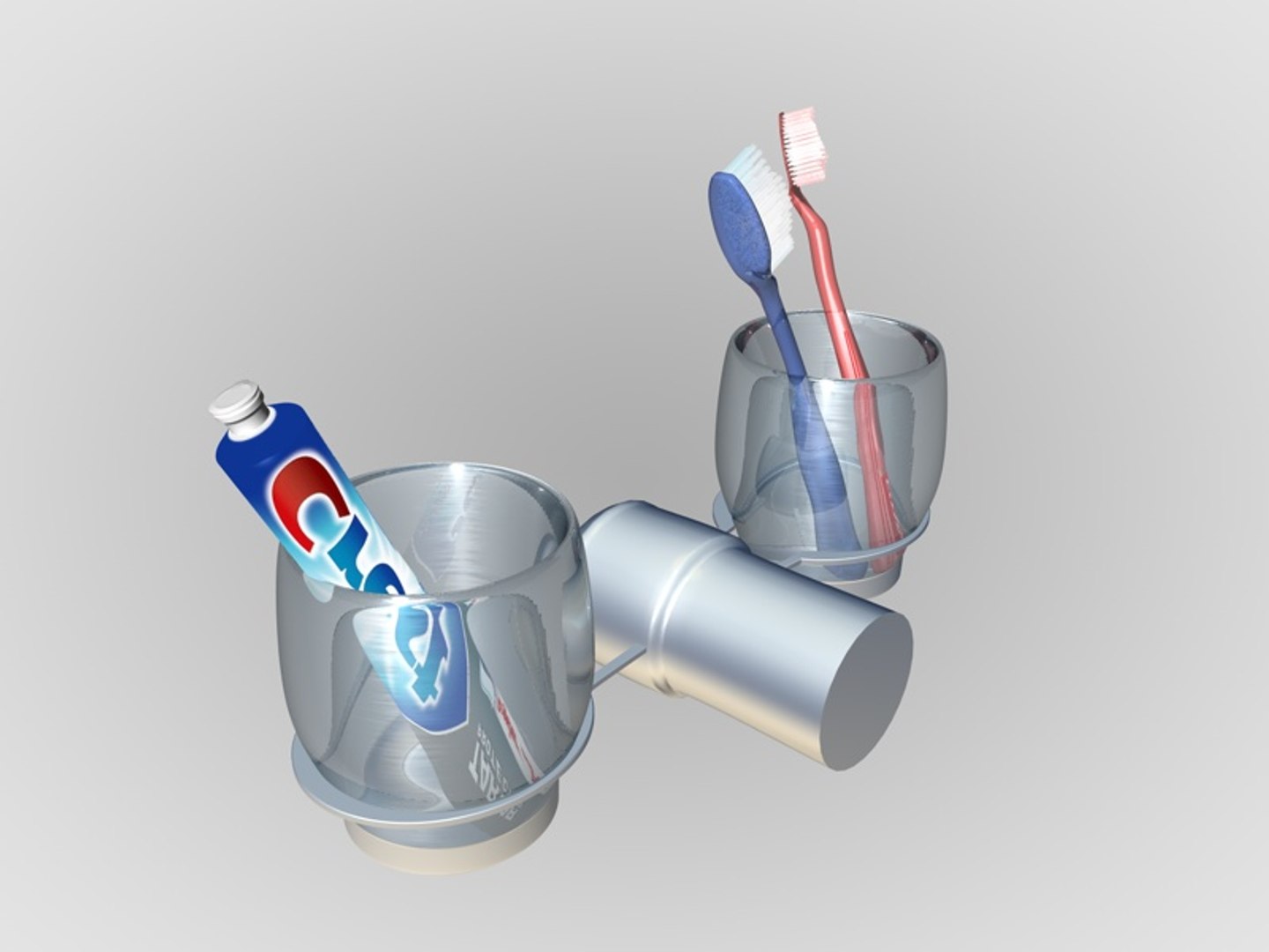 3d Toothbrush Set Model