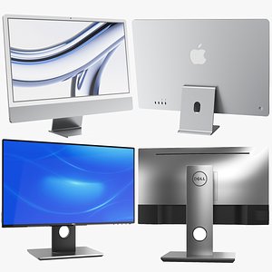 Two Detailed Computer Screen 3D model