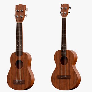 Ukulele Baritone and Soprano PBR model