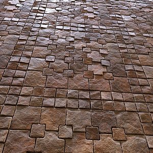 Tileable Stone Floor 4x4m  Game Ready 3D