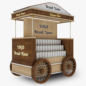 Food Cart Wooden 3D