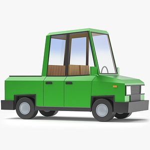 3D Stylized Pickup Truck Low Poly 3D Model model
