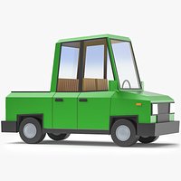 Stylized Pickup Truck Low Poly 3D Model