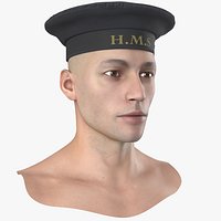 HMS Royal Navy Sailor Cap on Head