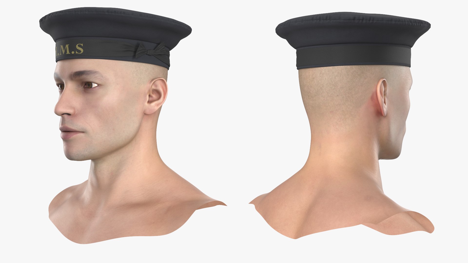 HMS Royal Navy Sailor Cap on Head 3D https://p.turbosquid.com/ts-thumb/Zm/pLsUJD/nu/hms_royal_navy_sailor_cap_on_head_001/jpg/1788390316/1920x1080/fit_q87/19711a94efa9aeed8b9b16a4a2252c2f6c498b51/hms_royal_navy_sailor_cap_on_head_001.jpg