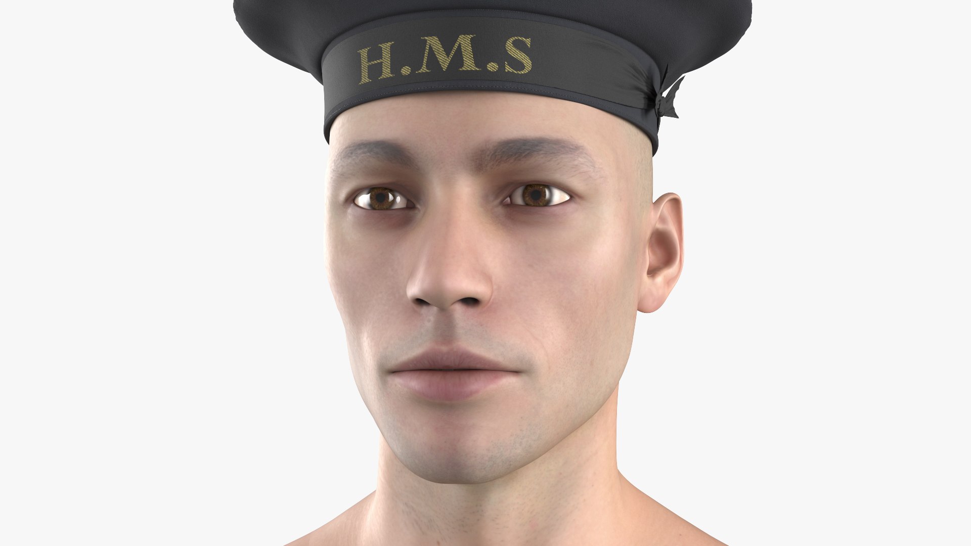 HMS Royal Navy Sailor Cap on Head 3D https://p.turbosquid.com/ts-thumb/Zm/pLsUJD/p3/hms_royal_navy_sailor_cap_on_head_005/jpg/1788390412/1920x1080/fit_q87/987b02024de369e7aef65f7fd9fdecfee2f1c68a/hms_royal_navy_sailor_cap_on_head_005.jpg