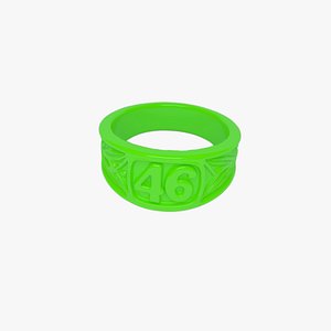 Emerald Green Plastic Ring 46 3D Model 3D model