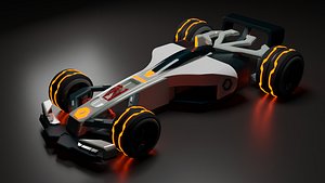 F 1 car low poly 3d model model