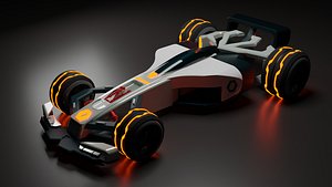 F 1 car low poly 3d model