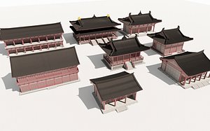 3D Chinese Ancient Architecture Traditional Chinese Ancient Buildings model