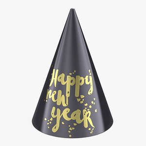 Black and Gold Party Cone Hats 03
