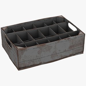 Old Wooden Crate 4 3D