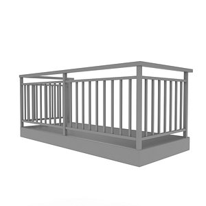 balcony terrace architecture 3D model