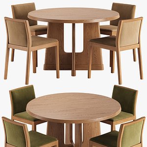3D Como Dining Chair and Innis Round Dining Table model