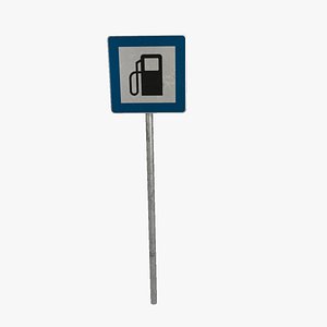 Traffic sign Petrol station 3D model