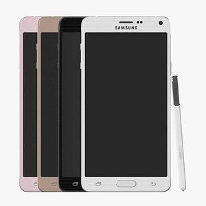 Samsung Galaxy Note 4 All colors 3D