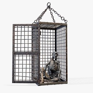 3D Prisoner Corpse in Cage 4 model