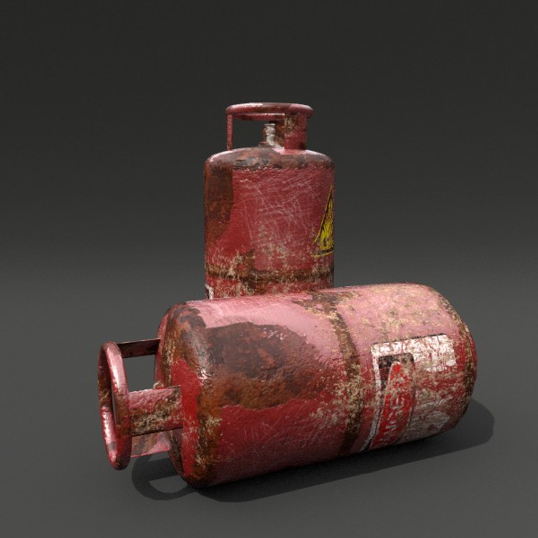 3ds max rusty gas bottle