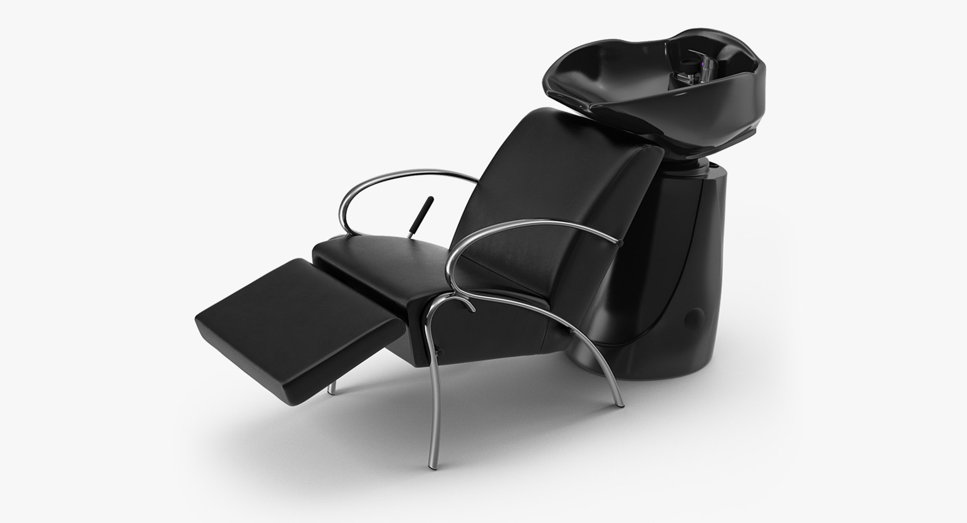 Ceramic Shampoo Bowl and Salon Chair 3D model preview