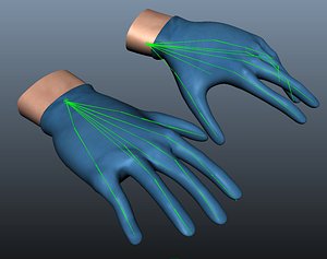 VR Medical Hand Gloves 3D Rig Model