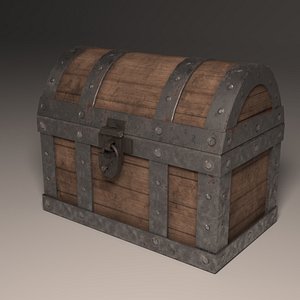 3D old chest rusted