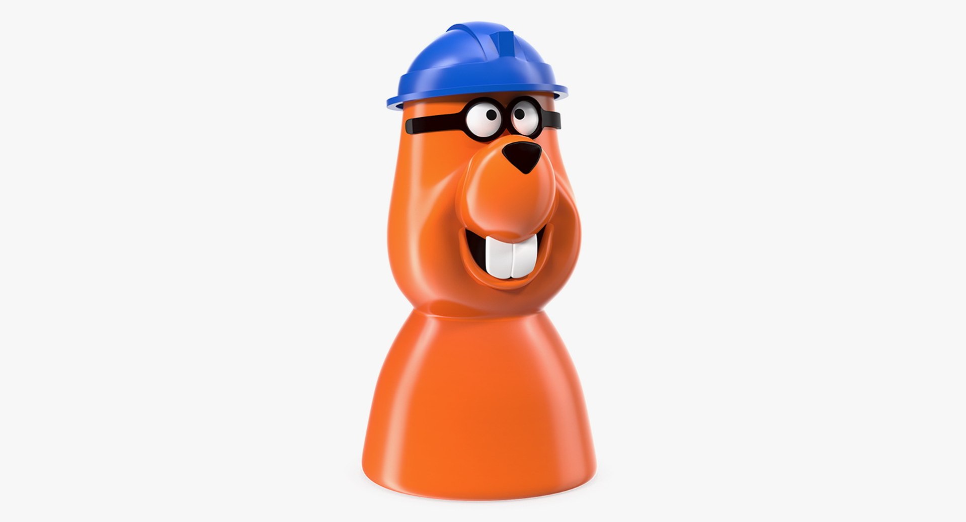 Toy Beaver in Miner Helmet 3D model preview