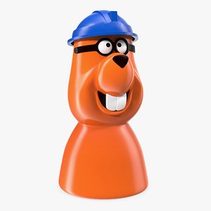 Toy Beaver in Miner Helmet