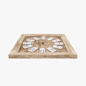 3D wooden domino clock model