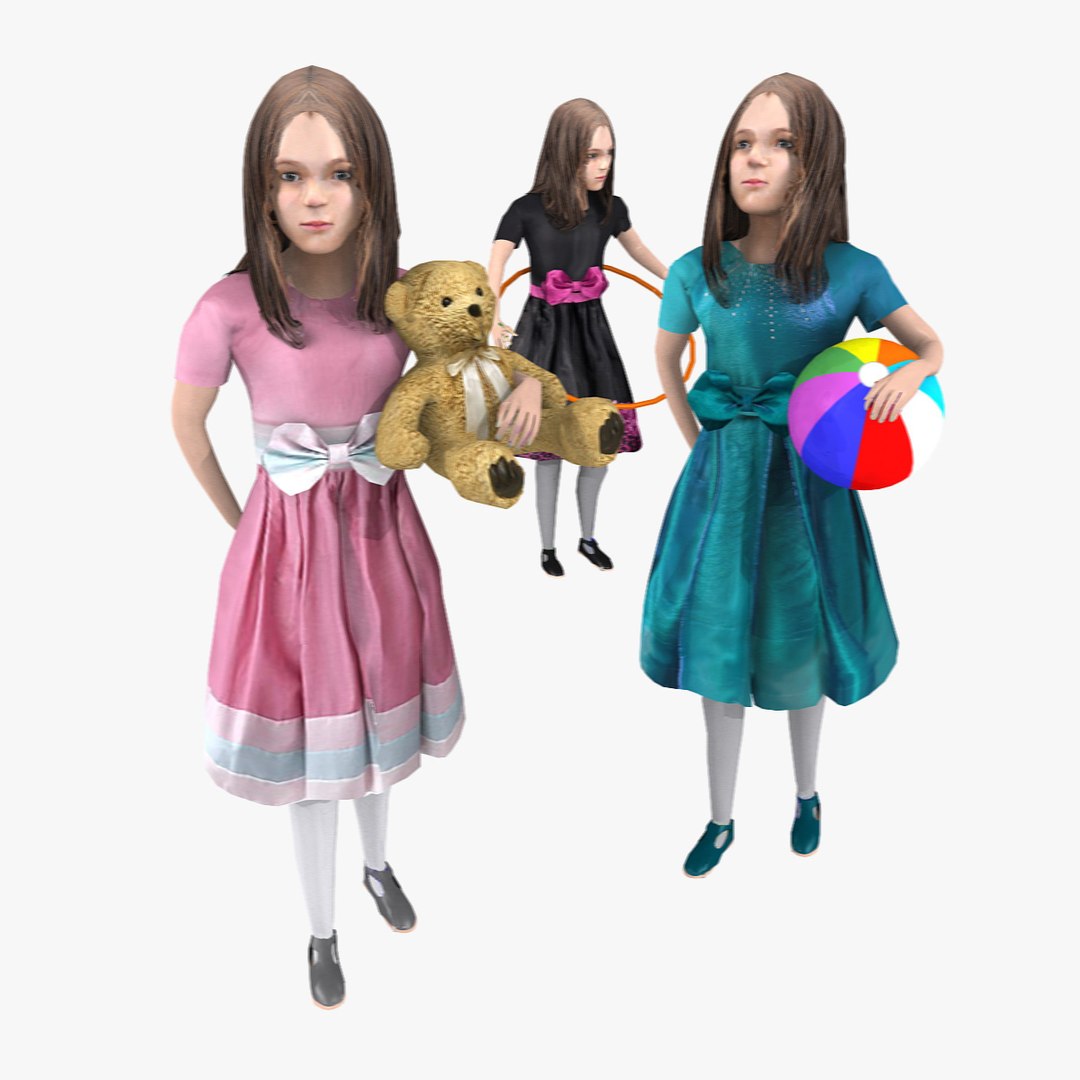 Rigged Kids Set 3d Max