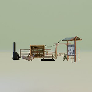 finished props eco house 3D model