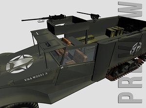 3d m2a1 halftrack model