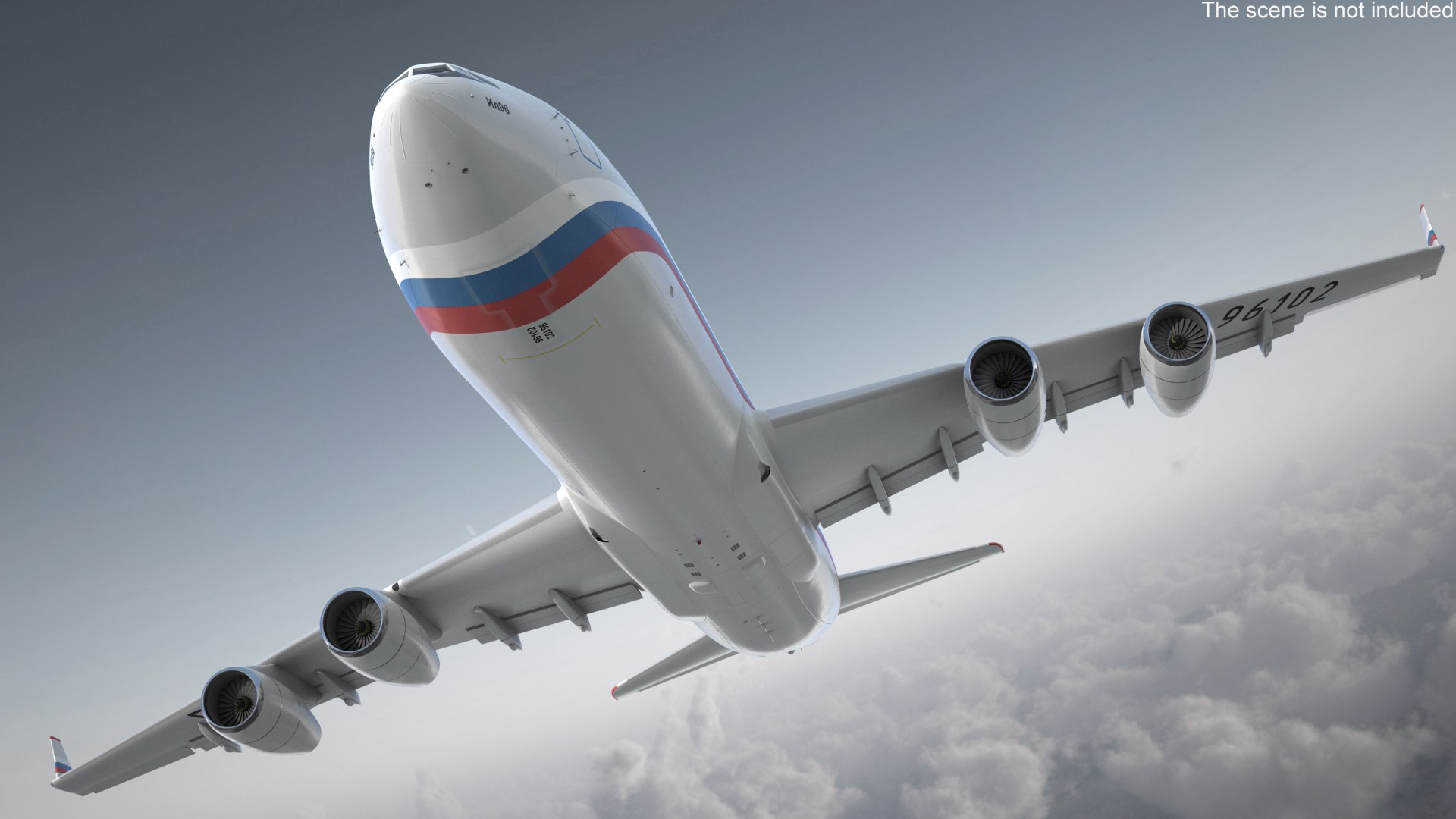 Airplane IL-96-400 Rossya Airlines model https://p.turbosquid.com/ts-thumb/Zn/QhO6WR/wc/airplaneil96400rossyaairlinesvray3dmodel004/jpg/1666863912/1920x1080/fit_q87/b21be98ef6e338dc15bc419d33a1f3cc07a2ac08/airplaneil96400rossyaairlinesvray3dmodel004.jpg