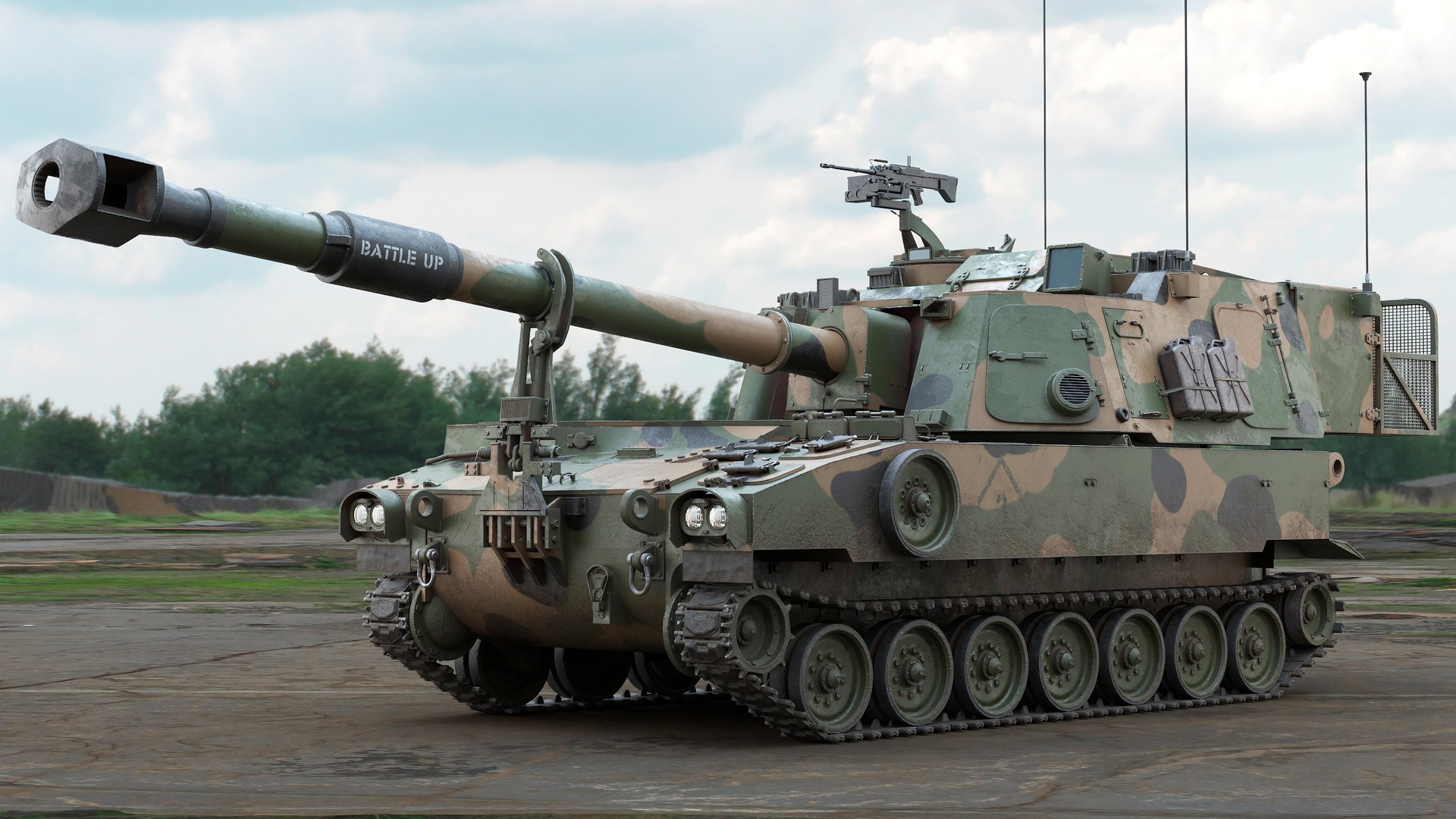 M109A6 Paladin Tank PBR 3D Model - TurboSquid 2269536