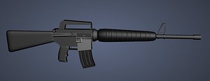 gun modeled m-16 3d fbx