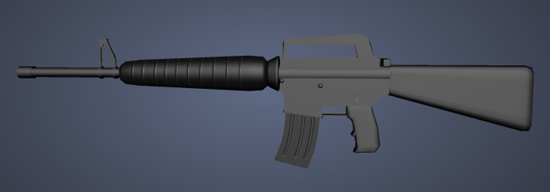Gun Modeled M-16 3d Fbx