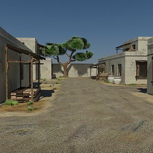 3d model - desert village environment