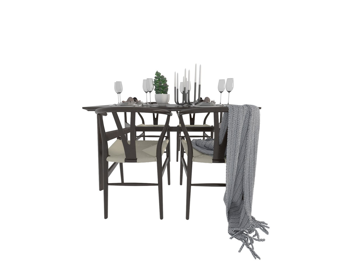 3d Dinner Table Set - Turbosquid 2022467