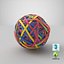 3D colorful rubber band ball model