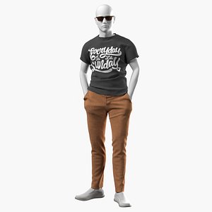 realistic mannequin summer clothes 3D model