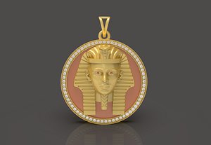 King Tutankhamun Egyption  Sarcophagus Pendant - 0090 3D model