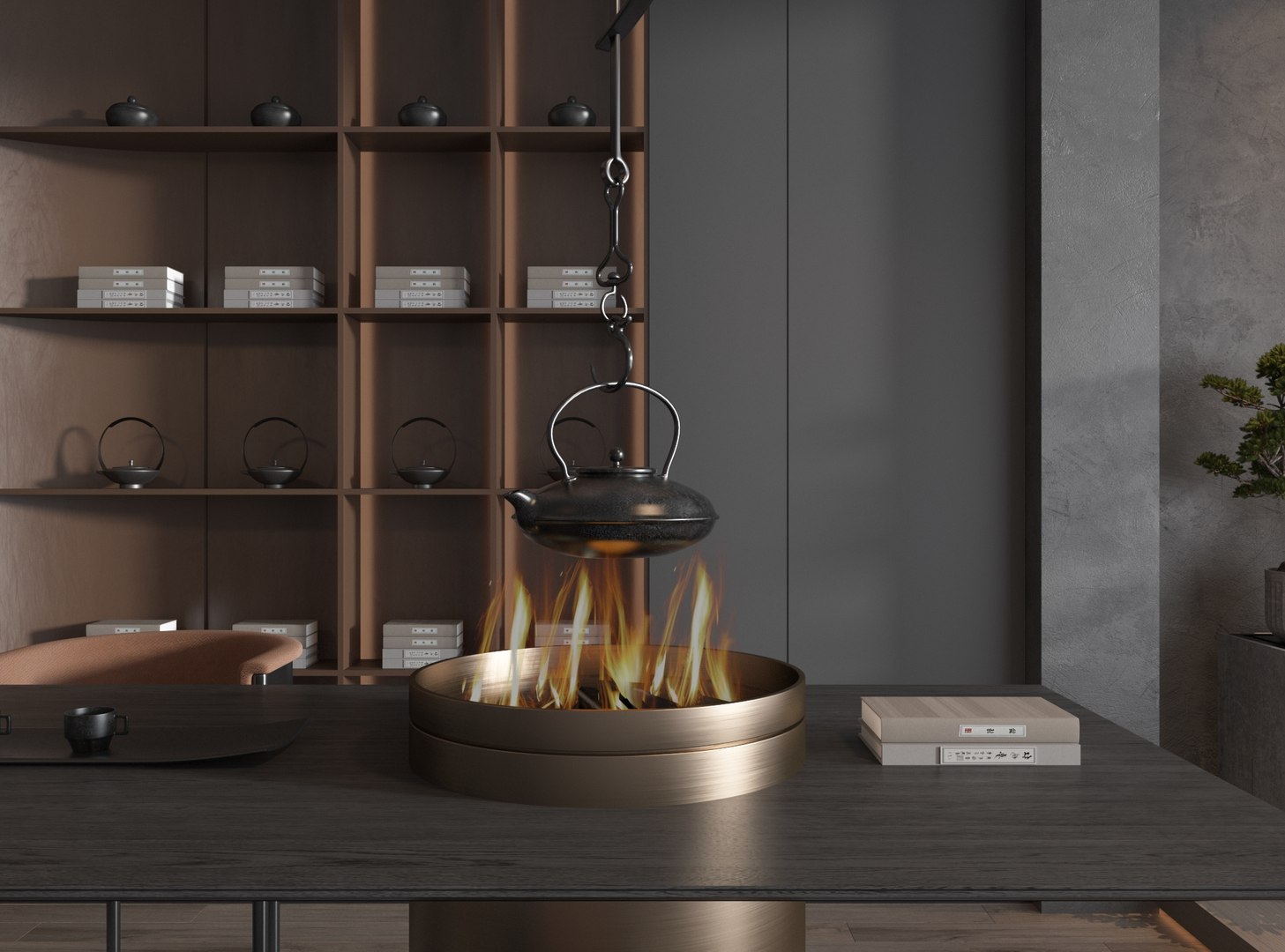 Chinese-style Tea Room Interior Design Model - TurboSquid 2169405