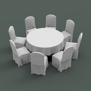 3d table chair banquet model