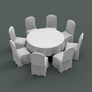 Banquet table and chair