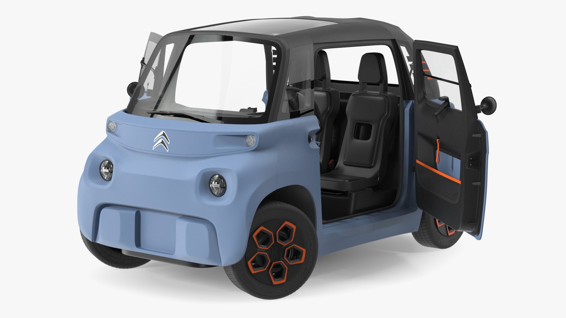 Rigged Electric Microcars Citroen Collection 3D model preview