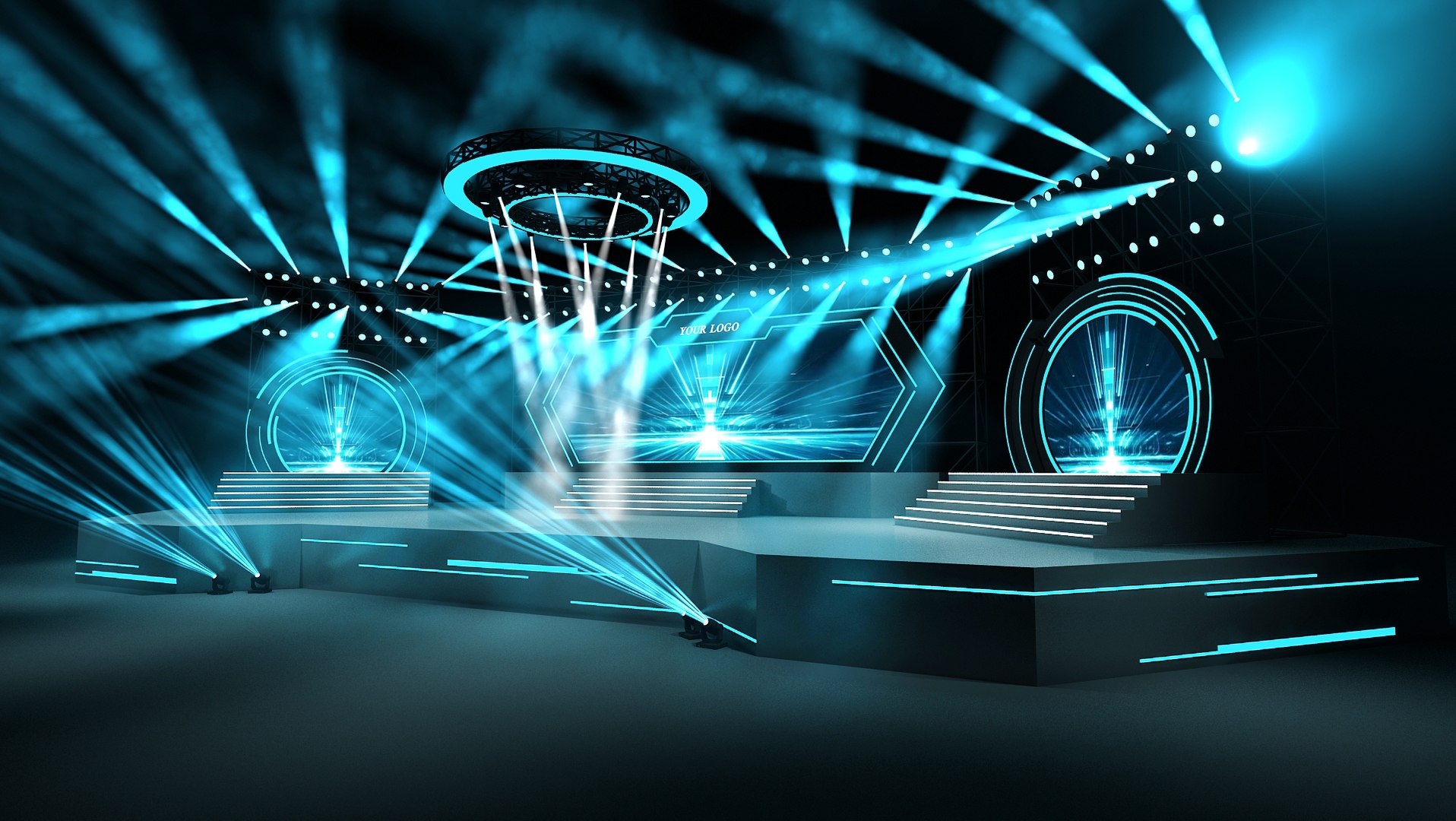 Virtual Event Stage 04 3D - TurboSquid 2192698