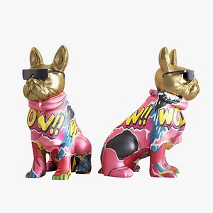 3D Graffiti Dog Figurine